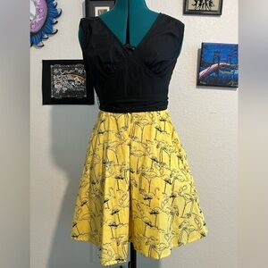 eShakti Yellow Flamingo Dress